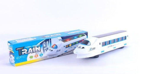 Tren de juguete de velocidad con luces LED y efectos de sonido reales